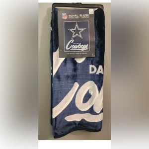 2 New Dallas Cowboys Throw Royal Plush Raschel Script Blanket 50 X 60 in NFL